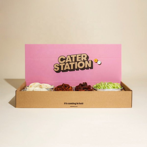Custom Printed Logo Food Grade Cookie Box Snack Cake Picnic Dessert Box Catering Packaging Boxes With Divider Platter