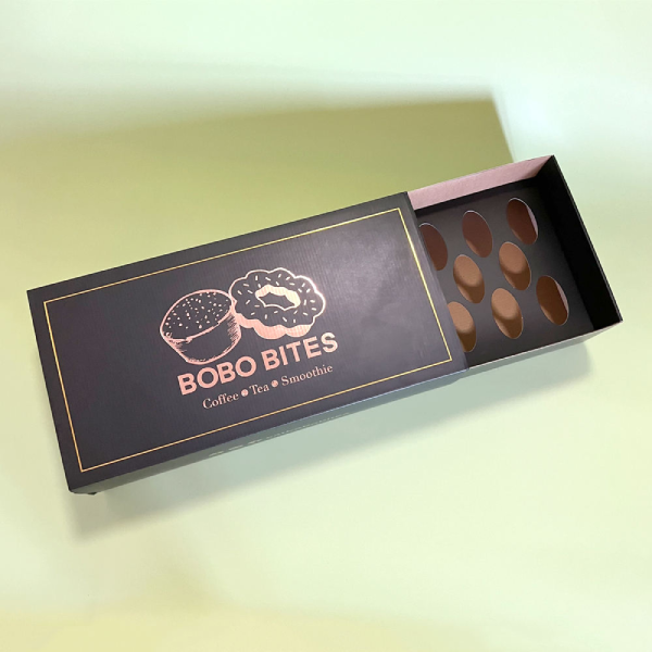Wholesale Custom Printed Durable Corrugated Paper Packaging Black Luxury Mochi Donut Bouquet Boxes With Logo
