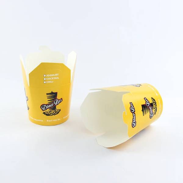 Takeaway Hot Food Box Noodles Rice Food Paper Doner Kebab Box Disposable Noodle box With Handle