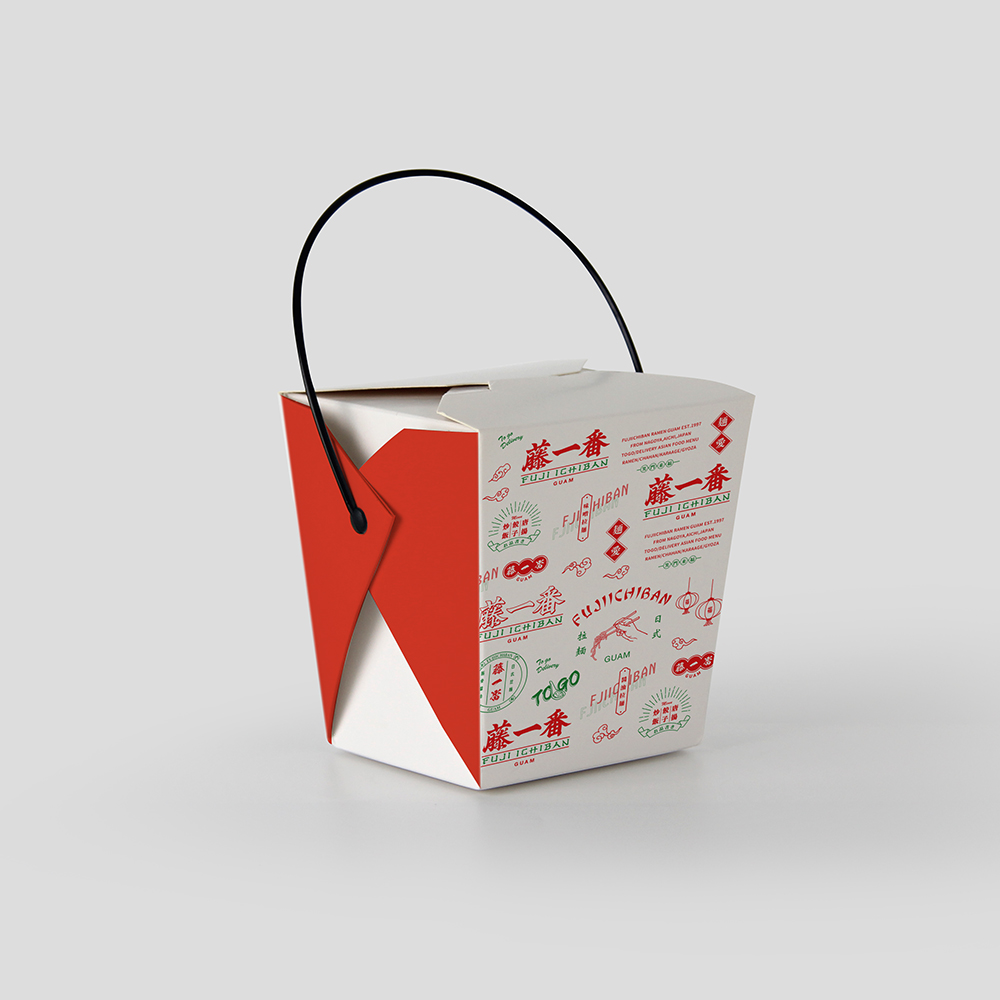 Chinese Meal Box Classic Folded Leak-Proof Wire-Handle for Restaurants Delivery and Events