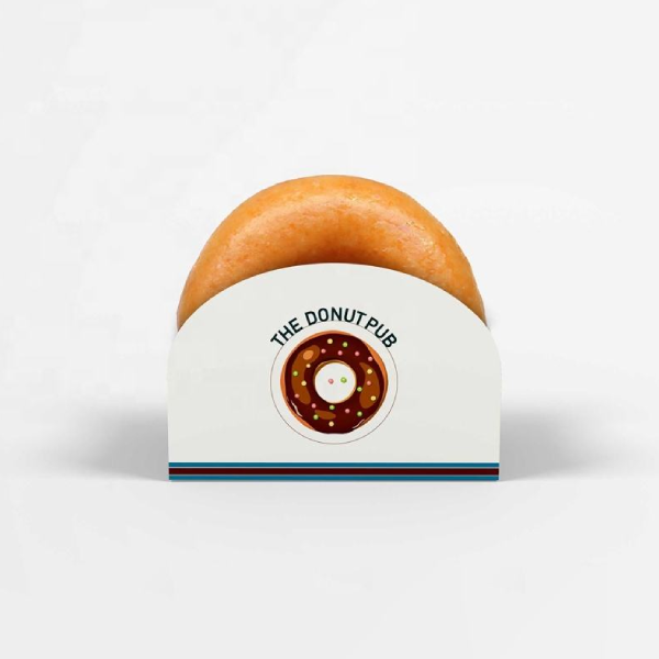 Custom Biodegradable Sandwich Hotdog Burger Snack Food Paper Packaging Disposable Individual Donut Box with Logo