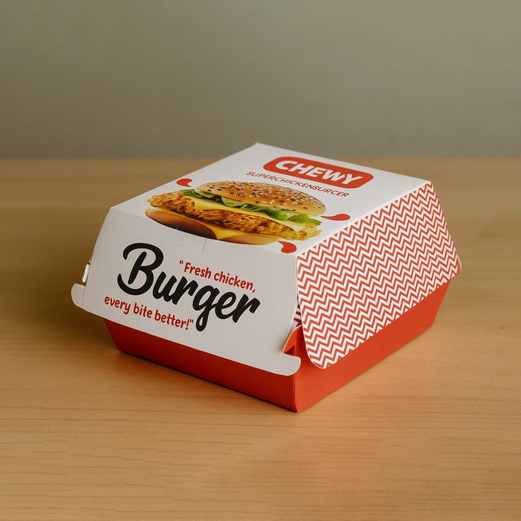 Printed Burger Boxes for Vibrant Takeaway Packaging