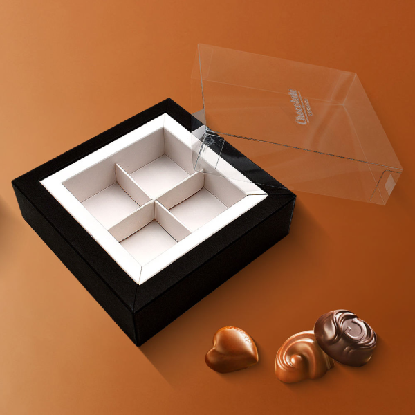 Custom Logo Cardboard Take away Food Paper Box with Clear Window Cupcake Cake Box for Packaging