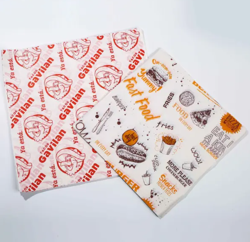 Custom Printed Wax Paper Packaging Sheets for Food Wrapping