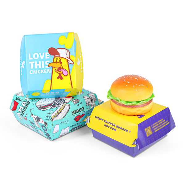 Biodegradable Recycled Take Away Customized Paper Box for Burger Packaging Carton Custom Sizes Burger Box