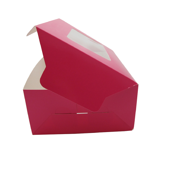 Factory Custom Logo Printing Cupcake Box Clear PET Window Paper Packaging Cake Boxes