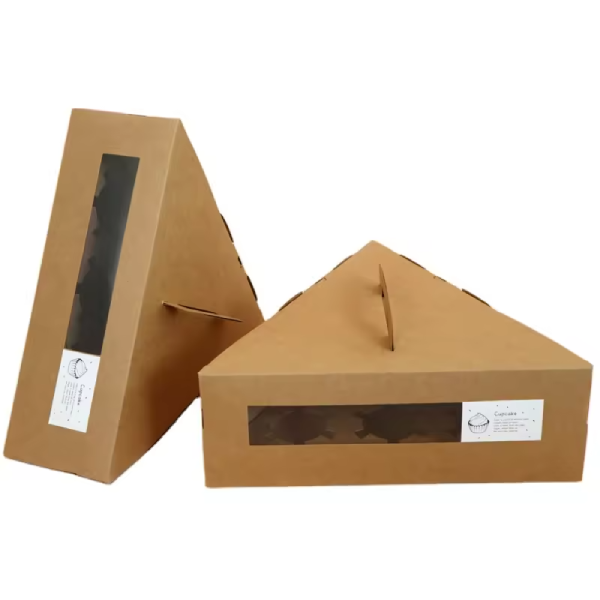 Kraft Sandwich Packaging Boxes with Clear Window for Takeaway