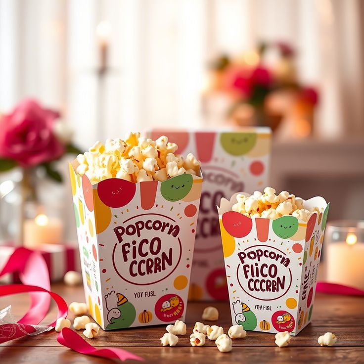 Miniature Popcorn Boxes Cute Leak-Proof Custom for Kids Events Weddings and Promotions