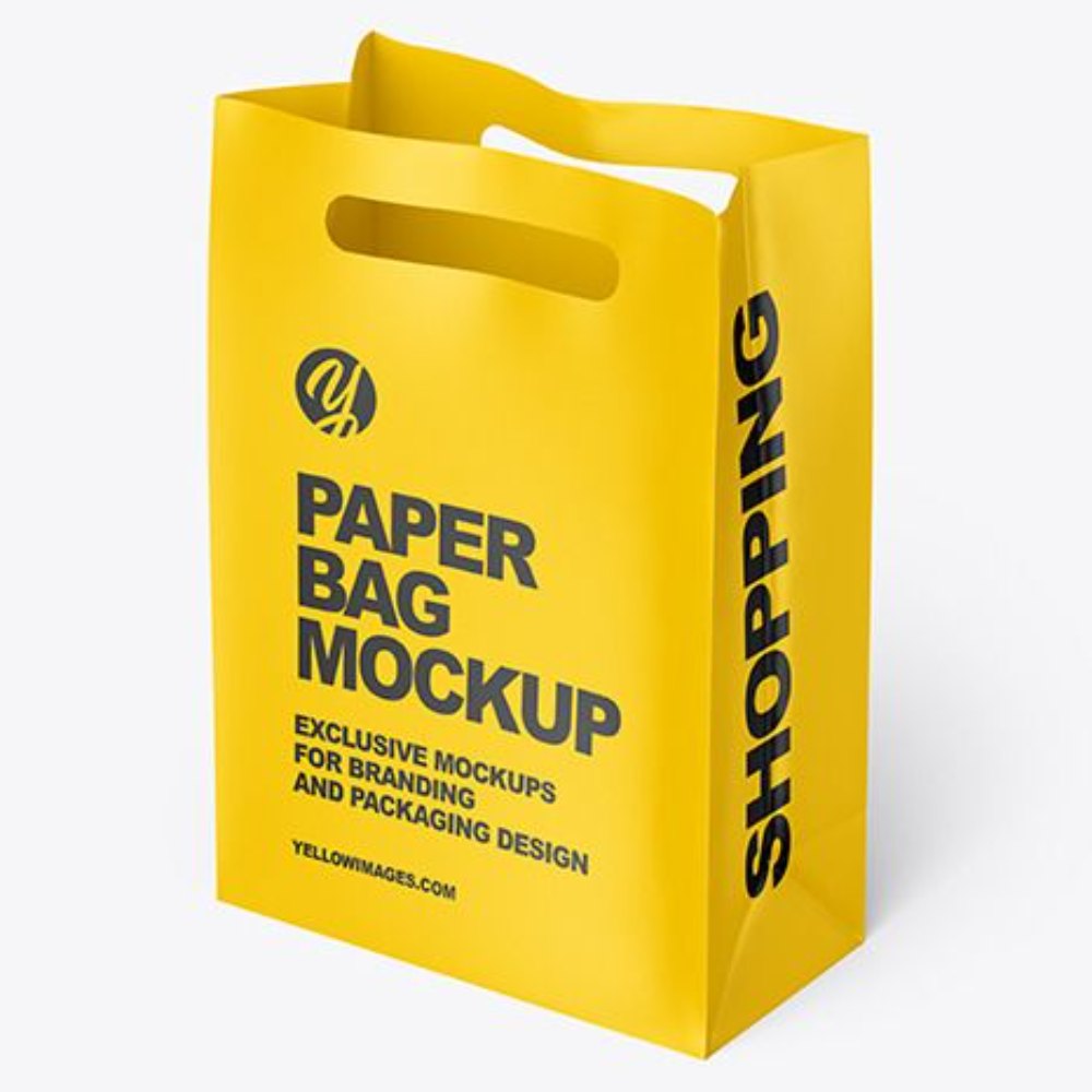 Durable Flat Handle Paper Bags for Retail and Foodservice Packaging