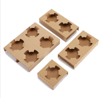 Wholesale Custom Pulp Disposable Cups Tray Cold Hot Drink Carrier Cup Cardboard Paper Holder For Coffee Shop