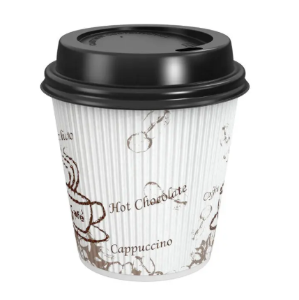 Disposable Kraft Ripple Cups Brown Triple Wall Custom 8oz 12oz Ripple Insulated Coffee Cups Double Wall