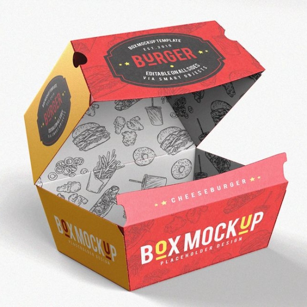 Hamburger Box for Classic Burger Takeaway Packaging