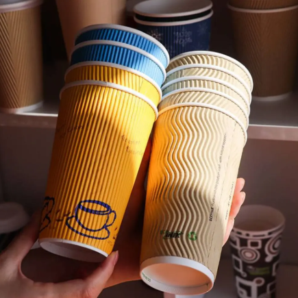 Reusable Kraft Ripple Cups for Enhanced Beverage Experience