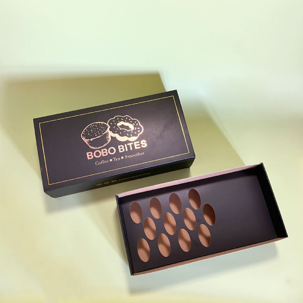 Wholesale Custom Printed Durable Corrugated Paper Packaging Black Luxury Mochi Donut Bouquet Boxes With Logo