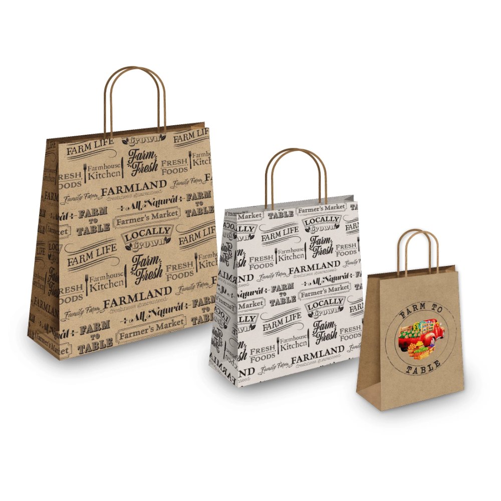 Eco-Friendly Kraft Paper Grocery Bags for Sustainable Shopping